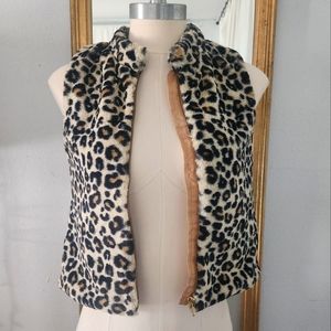 Leopard faux fur vest